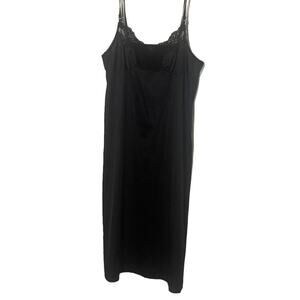 Vassarette Vintage 90s Women's Size 36 Small Black Lace Slip Dress